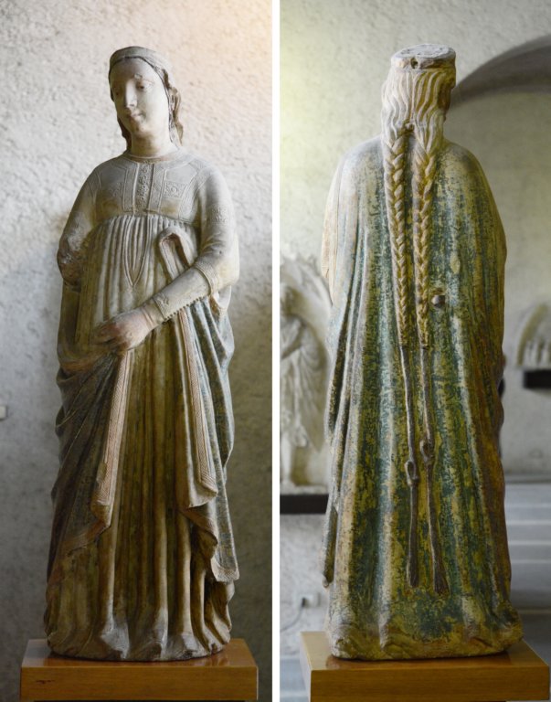 thewonderfulmuseuminthecastelvecchioincludesthisearlyxivthcentmaidenwithherlongbraidsandsomeremnantsoftheoriginalcolors.jpg